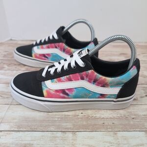 Vans Old School Spiral Tie Dye Rainbow Black Skate Sneaker Shoes Women's 6.5